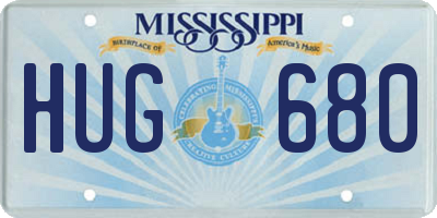 MS license plate HUG680