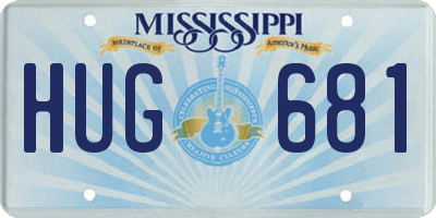 MS license plate HUG681