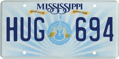 MS license plate HUG694