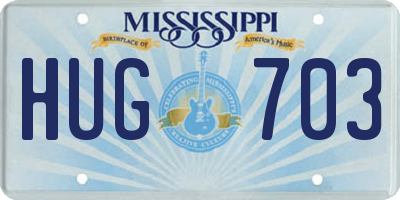 MS license plate HUG703