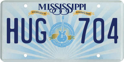 MS license plate HUG704
