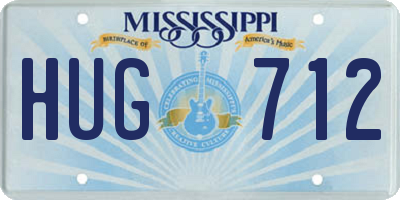 MS license plate HUG712