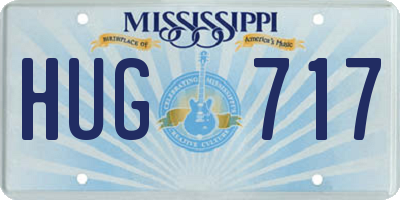 MS license plate HUG717