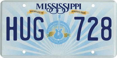 MS license plate HUG728