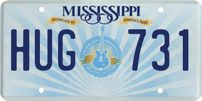 MS license plate HUG731