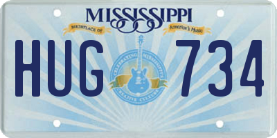 MS license plate HUG734