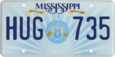 MS license plate HUG735