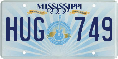 MS license plate HUG749