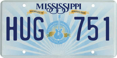 MS license plate HUG751