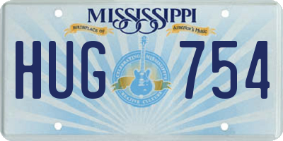 MS license plate HUG754