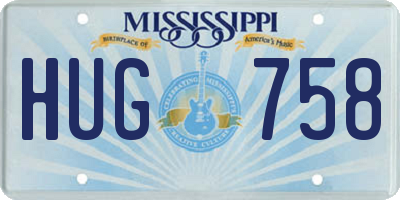 MS license plate HUG758