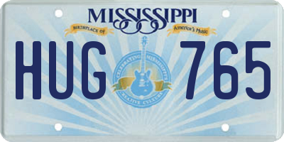 MS license plate HUG765