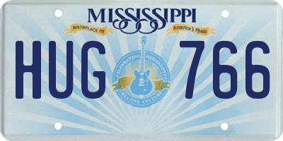 MS license plate HUG766