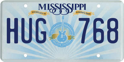 MS license plate HUG768