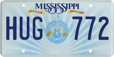MS license plate HUG772