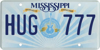 MS license plate HUG777