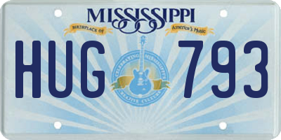 MS license plate HUG793