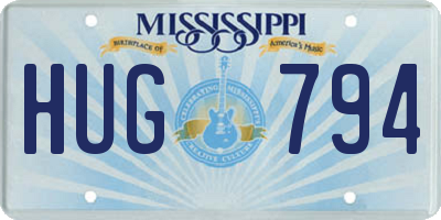 MS license plate HUG794