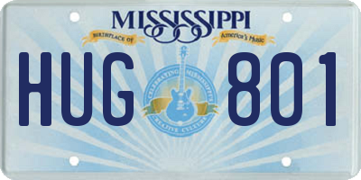 MS license plate HUG801