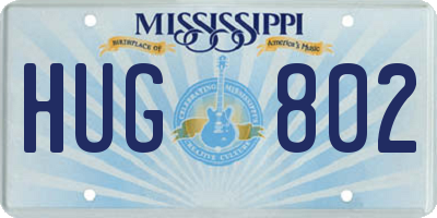 MS license plate HUG802