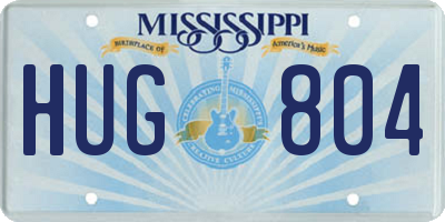 MS license plate HUG804