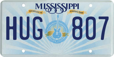 MS license plate HUG807