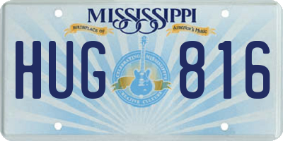 MS license plate HUG816