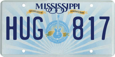 MS license plate HUG817