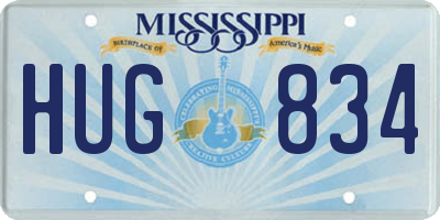 MS license plate HUG834