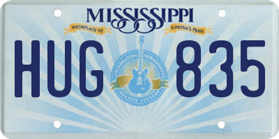 MS license plate HUG835