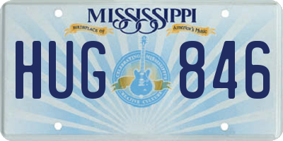 MS license plate HUG846
