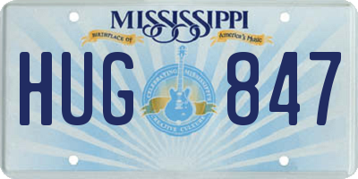 MS license plate HUG847
