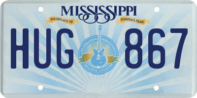 MS license plate HUG867