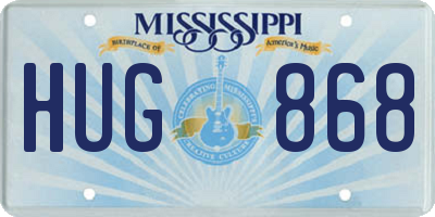 MS license plate HUG868