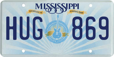 MS license plate HUG869