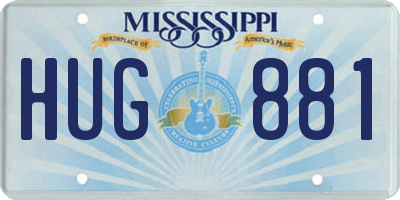 MS license plate HUG881