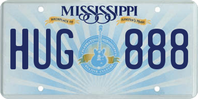 MS license plate HUG888
