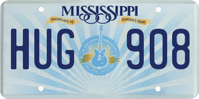 MS license plate HUG908