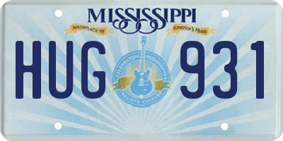 MS license plate HUG931