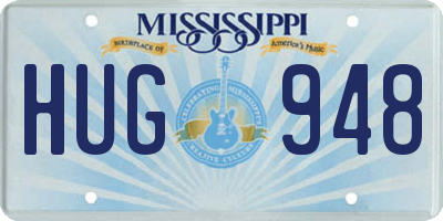 MS license plate HUG948