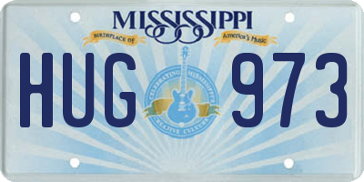 MS license plate HUG973