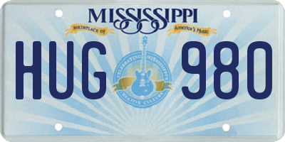 MS license plate HUG980