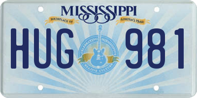 MS license plate HUG981