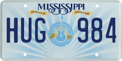 MS license plate HUG984