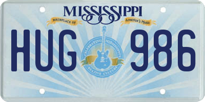 MS license plate HUG986
