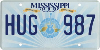 MS license plate HUG987