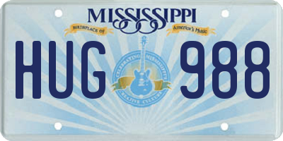 MS license plate HUG988