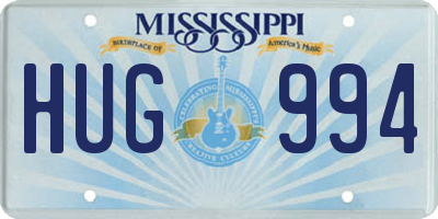 MS license plate HUG994
