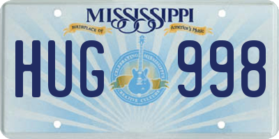 MS license plate HUG998