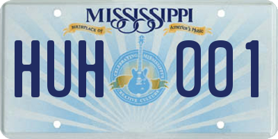 MS license plate HUH001